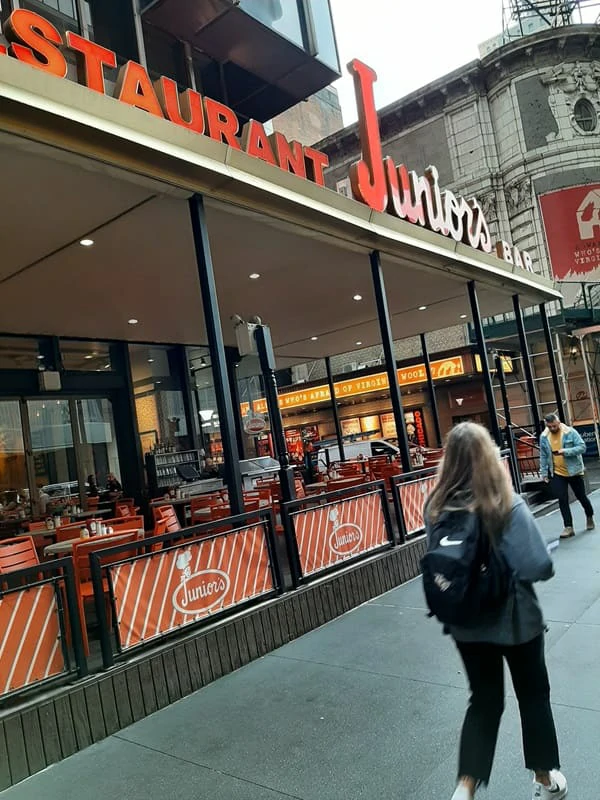 Juniors restaurant between 7 & 8 Avenue bewteen 45, 46 Street
