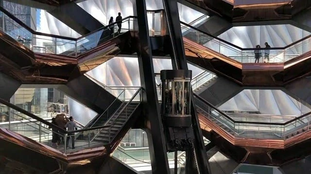 Elevator inside Vessel, NYC to take you up
